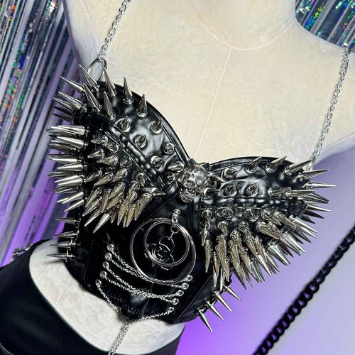 Cadena Y2K Halter Camisola TOPS Grunge Gótico Emo E-Girls Tachonado Kawaii Punk Rock - Imagen 12 de 14