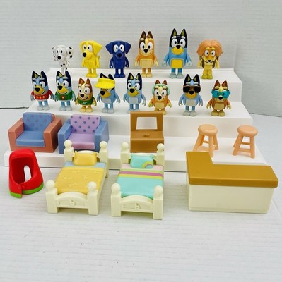Lot of 23 Bluey and Friends Family 2.5-3  Poseable Figures Ludo Studio Furniture