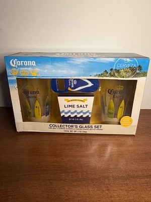 Corona Beer Collector's Glass Set with Lime Salt & Bottle Opener Limited Edition