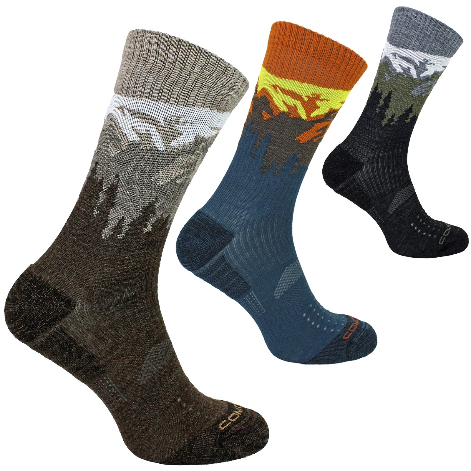 Mens Lightweight Merino Wool Crew Socks - Breathable Walking & Trekking