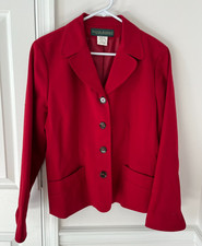 Harve Benard Vintage Red Wool Blazer Jacket Sz 10 M S Lined Dark Academia Preppy