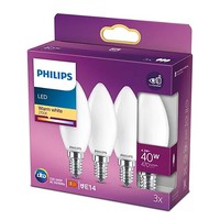 3 X Philips Led Filament Lampen Kerzen 4,3W = 40W E14 Matt 470Lm Warmweiß 2700K