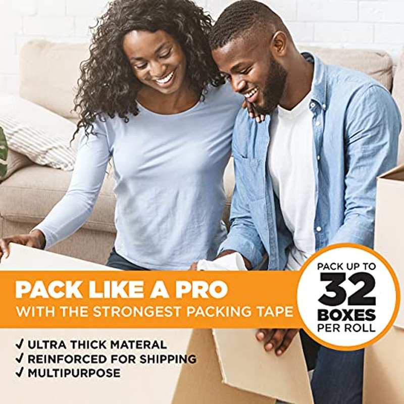 Tape King Clear Packing Tape - 60 Yards per Roll (Pack of 6 Rolls) - Stronger & 