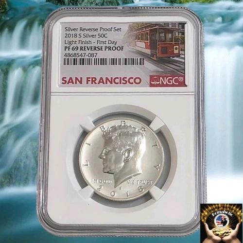 2018 S REVERSE PROOF Silver Kennedy Half Dollar NGC PF 69  LIGHT FINISH  FDOI