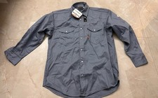 Rasco FR Flame Resistant Pearl Snap Blue Shirt Men's Medium CAT 2 2112 NWT