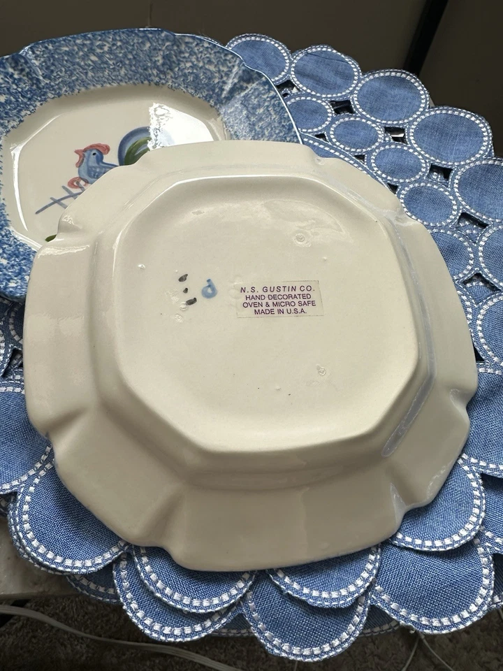 Laurie Gates 4 Plates Dessert Salad Luncheon Rooster Design MUST SEE! - Image 2 of 4