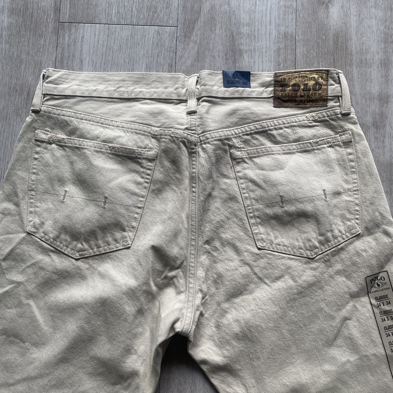 Polo Ralph Lauren Men's Classic 867 Fit Jeans Size 34 X 34 Hudson Bone White