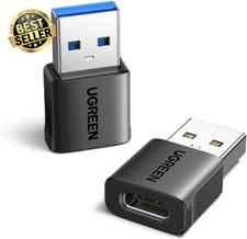 2 Pack 10Gbps USB to USB-C Adapter Fast Charge Sync for iPhone Galaxy Pixel MacB