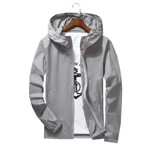 Herren Outwear Leichter Windbreaker Wasserdicht Regenjacke Kapuze Atmungsaktiv - Bild 13 von 25
