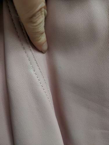 Michael Kors Blush Pink Leather Moto Jacket Cropped Women XS - Picture 5 of 12