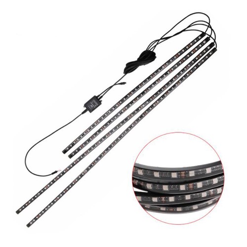 4pcs LED Undercar Underbody Kit RGB Neon Strip Under Car Body Glow Light Tube - Picture 3 of 10