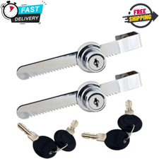Sliding Glass Door Ratchet Lock with Chrome Finish Showcase Display - 2 Pack
