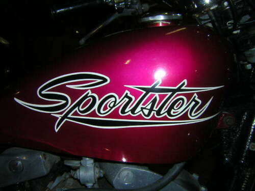 1971 1970 Tank Decal XL XLCH 61764-70 Black White Set Sportster for a Harley - Picture 3 of 4