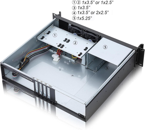 Microatx 2U Rackmount Server Chassis Short Depth 1X5.25 Front +4X3.5 Bay / USB3. - Picture 6 of 9