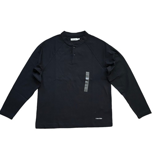 NWT Calvin Klein Mens Relaxed Fit Long Sleeve Raglan Jersey Rugby Henley T-Shirt - Picture 15 of 31