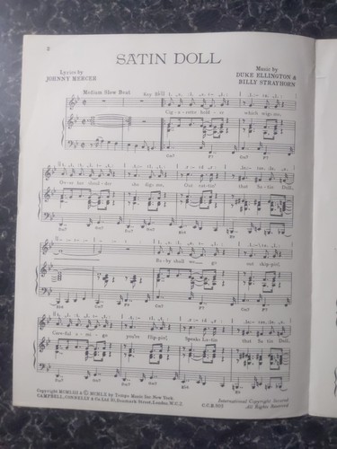 songsheet SATIN DOLL, Ella Fitzgerald, Duke Ellington, 1953 - Zdjęcie 4 z 7