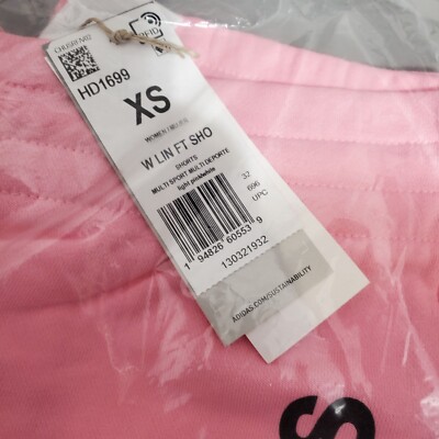 Adidas Womens Sz XSmall Shorts Training Essentials Slim Logo NWT HD1699  Pink | eBay