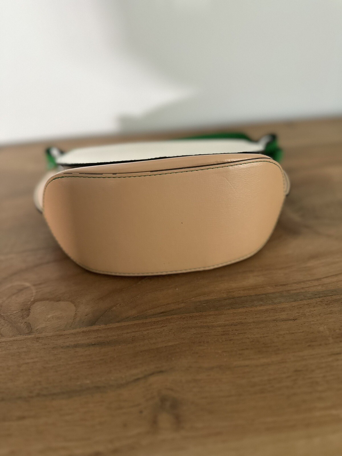 GANNI Colorblock Banner Crossbody Saddle Bag Green/Wh… Gem