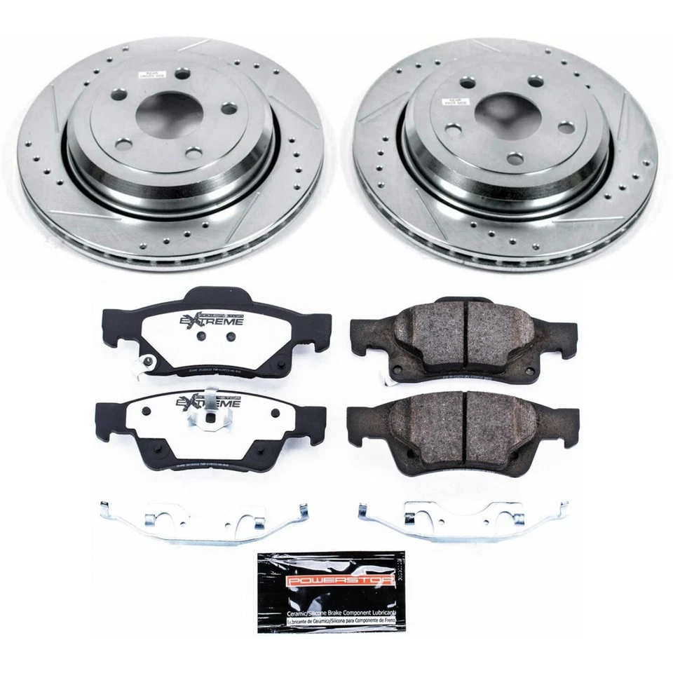 Kit de disco y pastillas de freno trasero Powerstop K5953-36 para Jeep Grand Cherokee 12-20 Foto 3 de 4