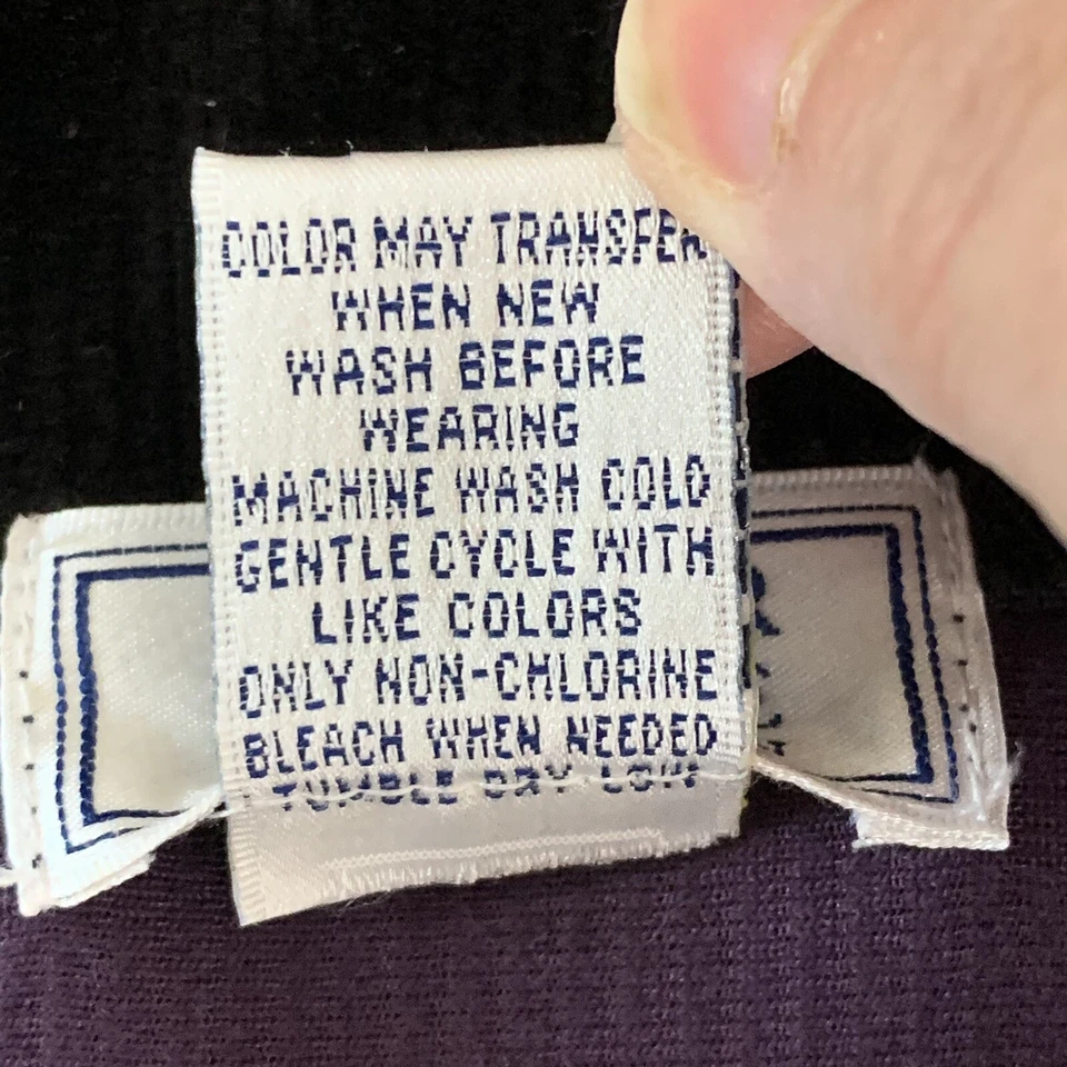 Top Jennifer Moore Mujer Talla 3X Púrpura Pana Manga Larga 1/4 Cremallera DE COLECCIÓN Foto 4 de 4