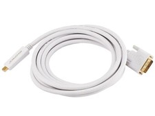 Monoprice 6001 15Ft 32AWG White Mini DisplayPort - DVI Computer Cable - Qty 14