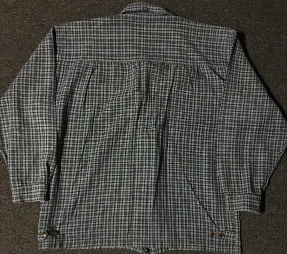 Vtg 80s 90s Flannel Zip Up Shirt M L Surf Skate Grunge Vaporwave Biker Punk OP - Image 2 of 4