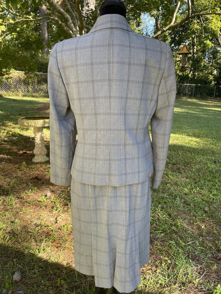 EvanPicone 6P Women's Suit Jacket and Skirt Beautiful Plaid Print