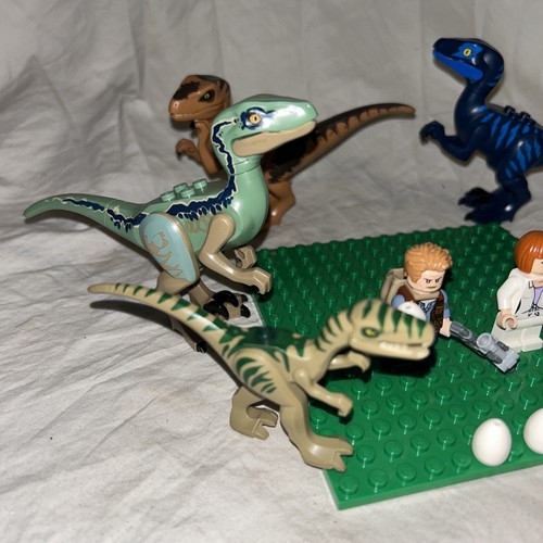 Lego Jurassic World Minifigure Dinosaur Lot Velociraptor Park - Picture 2 of 4