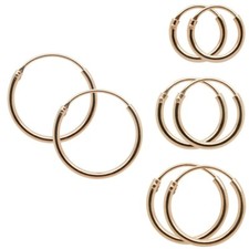 Hoop Earrings 18ct Rose Gold Plated Rose Gold Rose Gold 8 10 12 14mm 1.2mm Thick