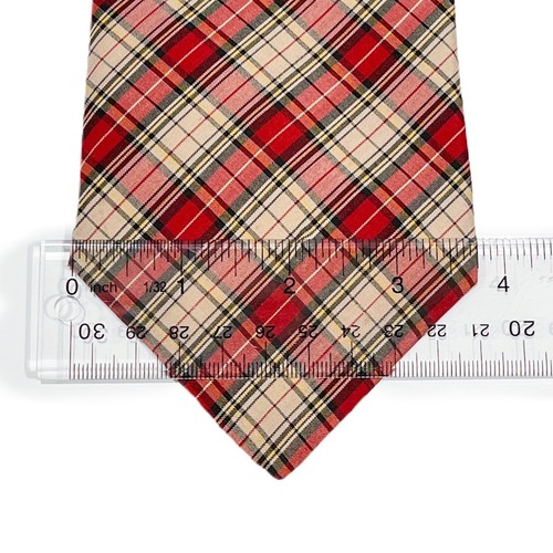 Pride of England Red Plaid Neck Tie - McCall’s Store for Men - Cotton Christmas - Picture 5 of 8