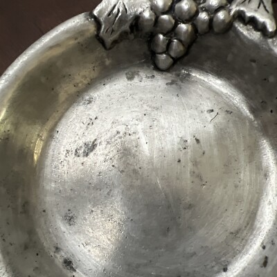 Williams Sonoma Italy Pewter Wine Bottle Drip Tray & Cork Holder