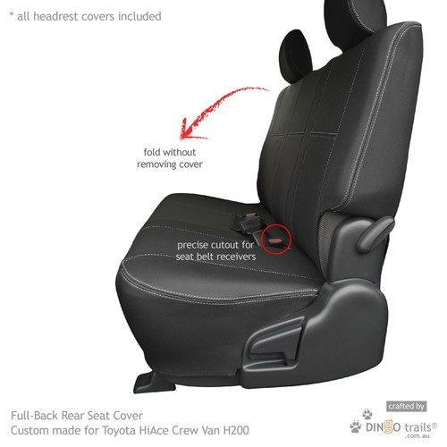 Fit Toyota HiAce H200 (Feb14-Apr19) Full-back REAR Premium Neoprene Seat Cover - Picture 2 of 10