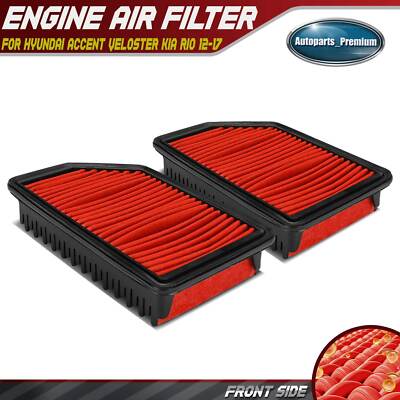 2x High Performance Engine Air Filter for Hyundai Accent Veloster Kia Rio 12-17
