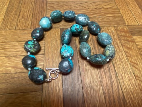 Stunning Old Pawn Chunky Natural Turquoise Necklace - Picture 5 of 5