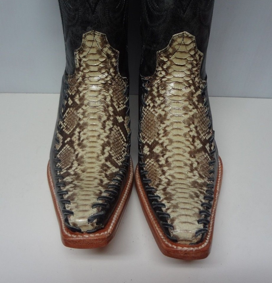 New Men'S Real Python Snake Skin Genuine Leather Cowboy Boots Rodeo ...
