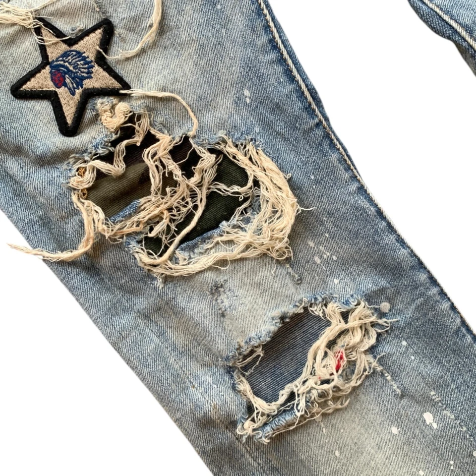 Pantalones amiri desgastados patchwork lavado Foto 4 de 4