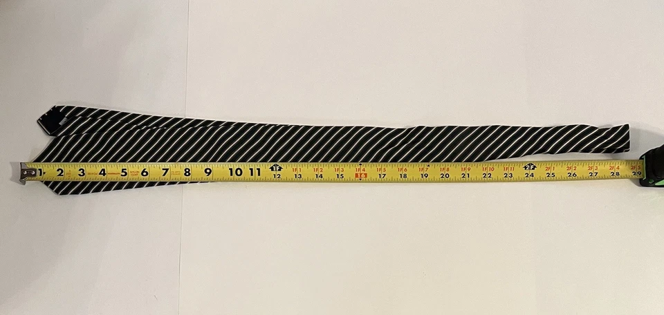 Corbata para hombre Broadway azul dorado a rayas seda Foto 4 de 4