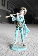 Vintage Italy Shepherd Playing Flute Nativity Figure 4 1/2" Tall