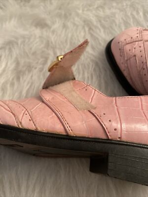 Roberto Chillini Pink Square Toe Alligator Style Dress Shoes  display picture 3