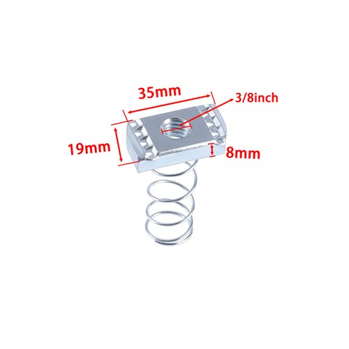 12x Federbein Kanalmuttern 3/8-16 1/4in-20 Standard Feder verzinkt Unistrut Mutter - Bild 14 von 14