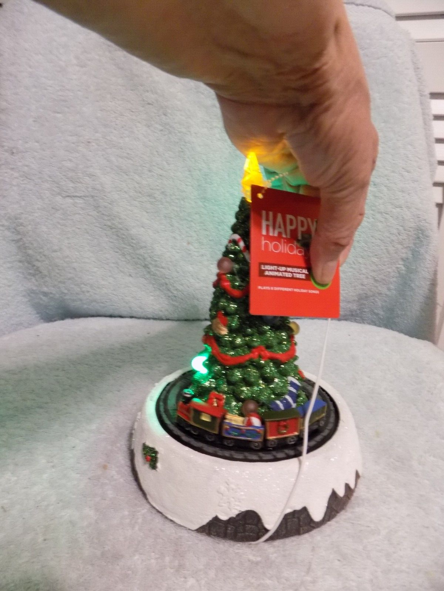 LED Animated Tree クリスマスツリー ジオラマ 音楽 ライト Light Up Musical Animated Christmas Tree New With Tag No Box 6.5