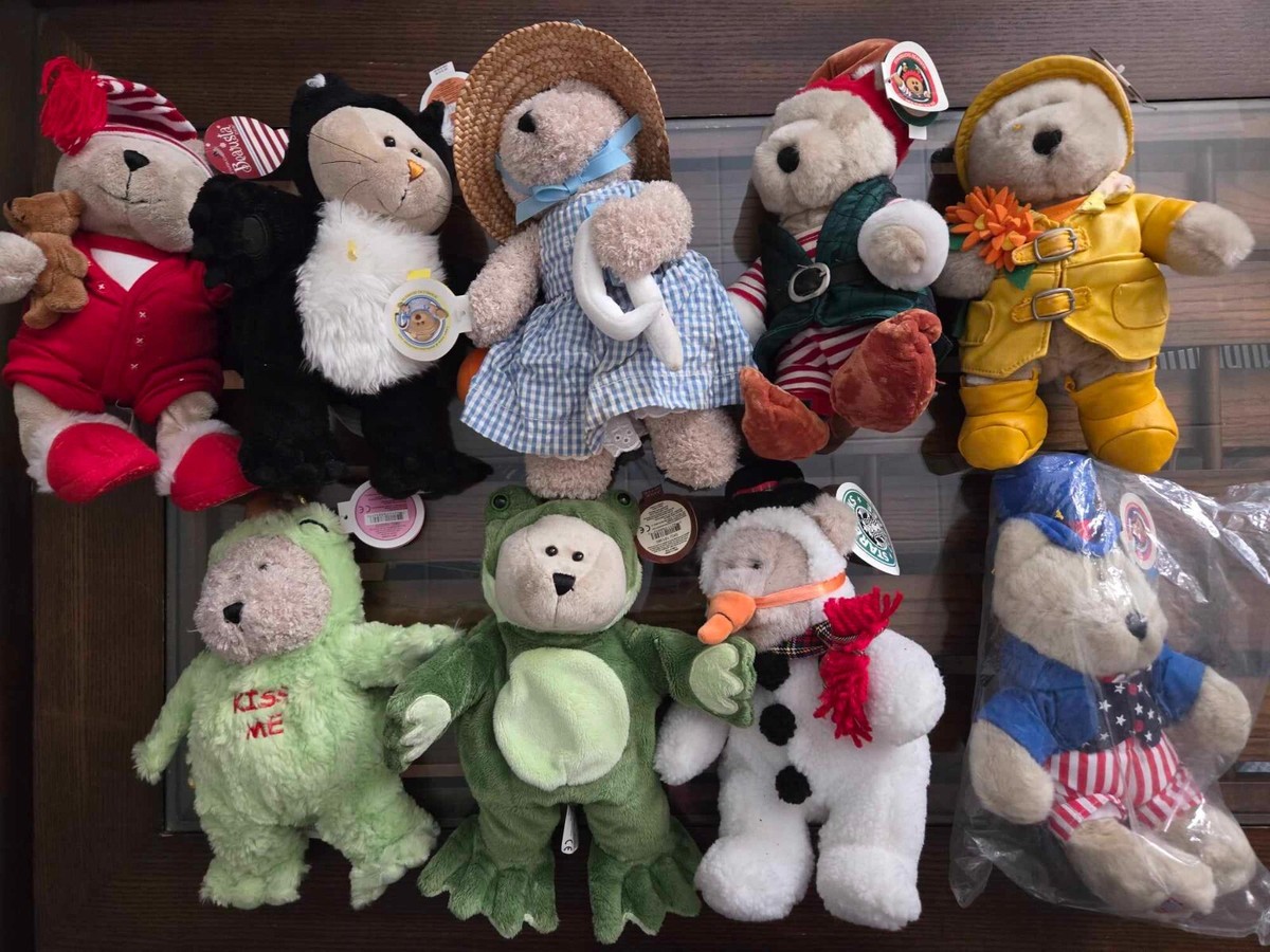 Starbucks Holiday Bearista Bear ぬいぐるみ Lot of 9 Starbucks Bearista Bears Plush w/ Tags – Holiday
