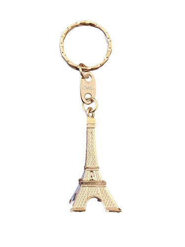 French Eiffel Tower Keychain Ring Paris, France Gold Silver Bronze Souvenir 2" - Picture 27 of 45