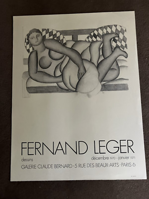 Vintage  Original Ferdinand Leger French  Poster Gallery Lithograph