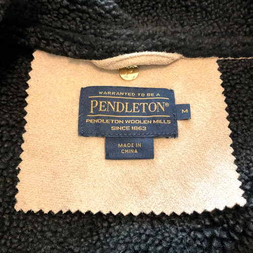 Pendleton cappotto donna taglia media morbido cammello ecopelle scamosciata zip e snap-up vintage - Foto 10 di 14