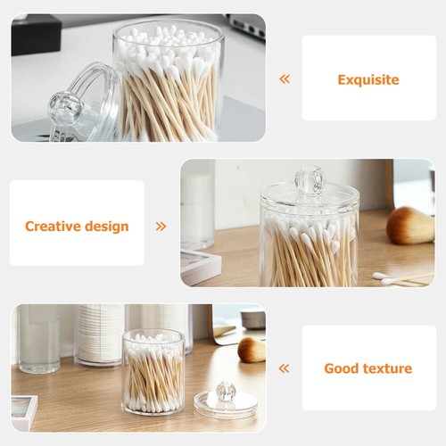 Transparent Cotton Ball Dispenser Cotton Swab Storage Jar Plastic Storage Jar - Picture 5 of 10