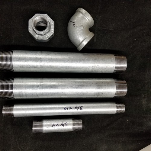 Lot Galvanized Pipe Fitting Nipples, Elbow and Union - BRAND NEW