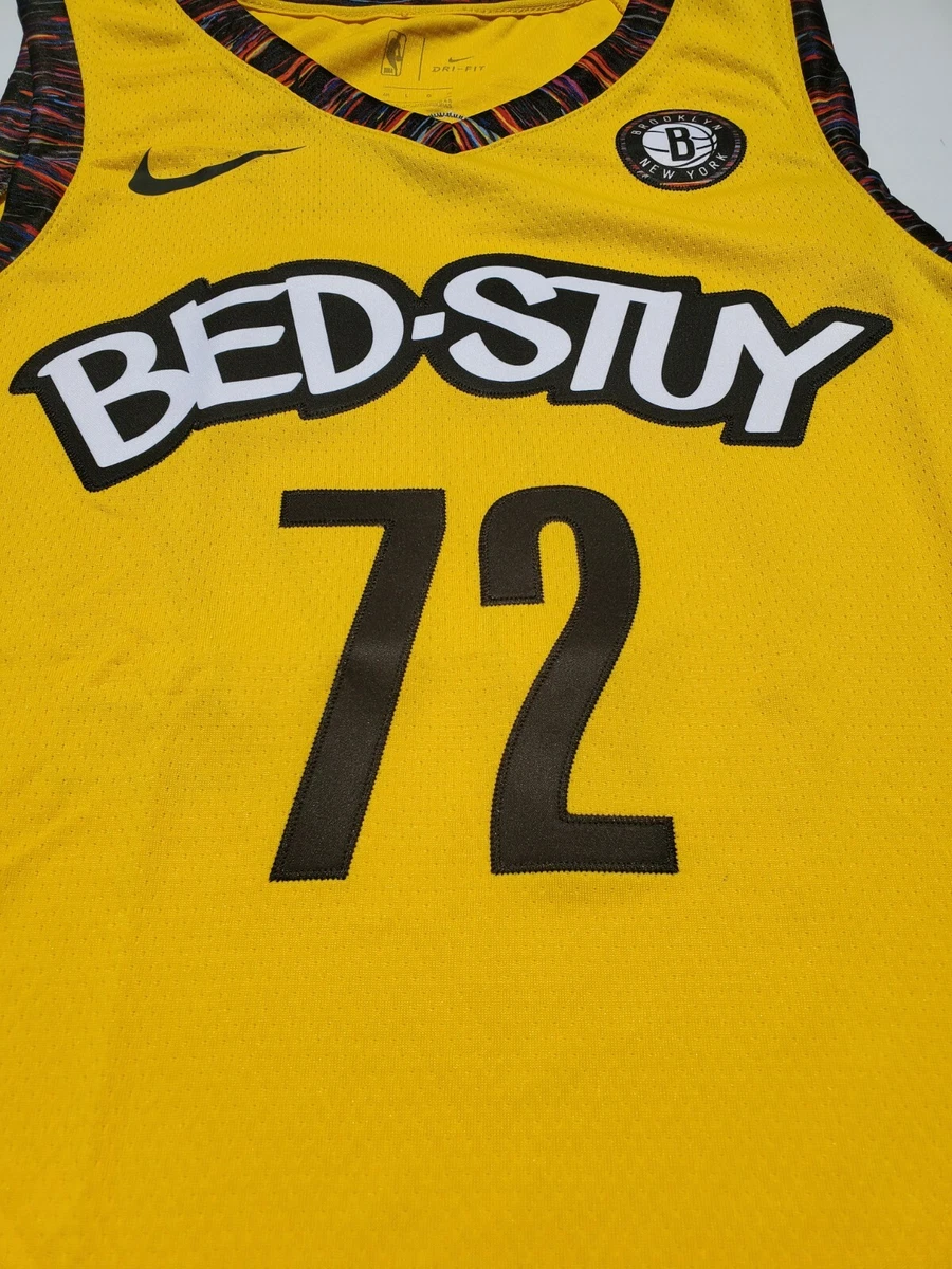 LG+48+Nike+Brooklyn+Nets+Biggie+Jersey+Amarillo+Cu0193-728+Sewn+RARE+Yellow  for sale online