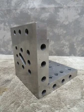 Vintage Machinist Right ANGLE PLATE Holes Step Block Set Up Tool Maker Jig