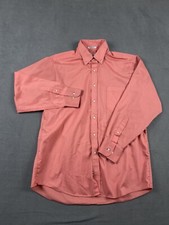 Izod Mens 32 Shirt Pink Button Down Wrinkle Free Quick Dry Long Sleeve 16 Neck